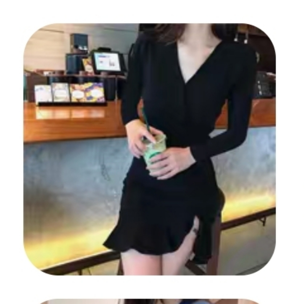 Black with split mini dress